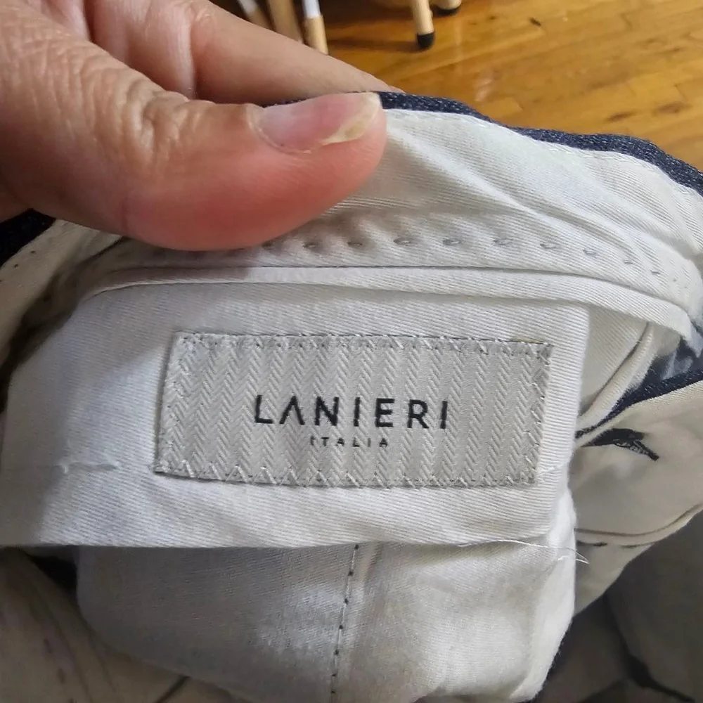 LANIERI Men's Blue Wool Trousers Pants Waist 30